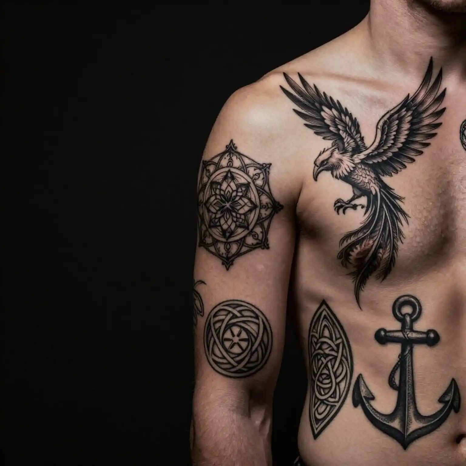 Tatouages de symboles représentant différents symboles